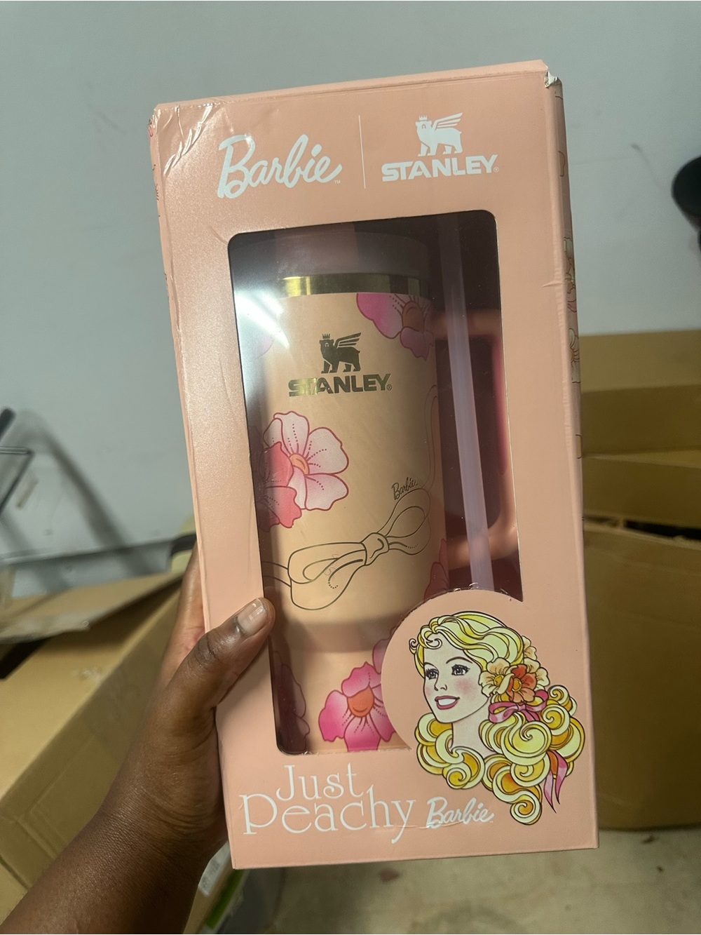 Authentic Stanley x Barbie Collab Just Peachy 40oz Quencher
